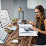 Woman doing Taxes