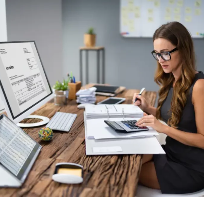 Woman doing Taxes