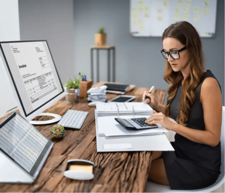 Woman doing Taxes